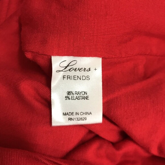 Lovers + Friends Revolve dress tie front stone cold Long Sleeve XS NWT Red‎ - Picture 6 of 9